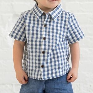 Colored Organics Kendi Seersucker Collared Toddler Button Down Shirt 3T
